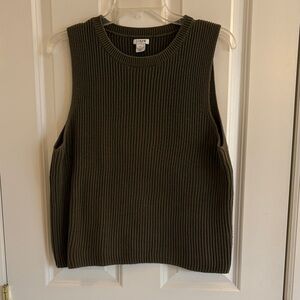 J. Crew Dark Olive Sleeveless Top/Sweater